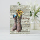 フローラカウボーイのブーツ西の田舎結婚式 招待状 (スタンド正面)