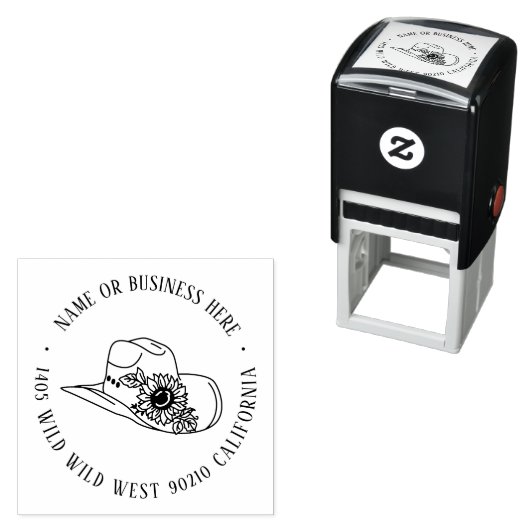 フローラカウボーイハット名前をカスタムする差出人住所 セルフインキングスタンプ (インサイチュ)