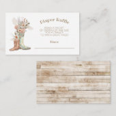 フローラカウボーイブーツおむつラッフル エンクロージャーカード (正面/裏面)