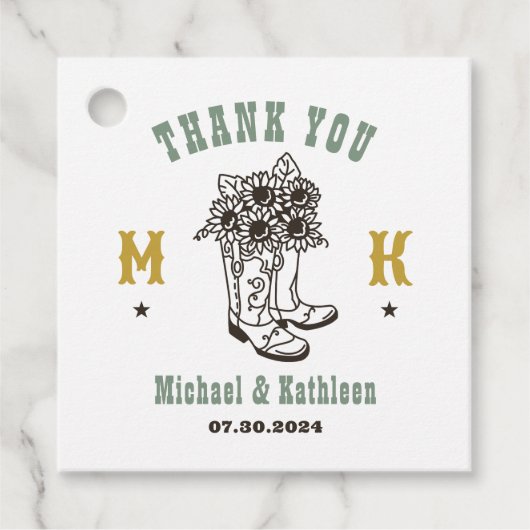 フローラカウボーイブーツウェスタン素朴カントリー結婚ズ フェイバータグ (正面)