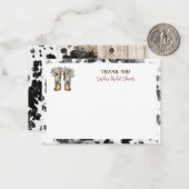 フローラカウボーイブーツブライダルシャワーありがとう ノートカード (正面/裏面インサイチュ)