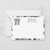 フローラカウボーイブーツブライダルシャワーありがとう ノートカード (正面)