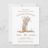 フローラカウボーイブーツ赤ちゃんシャワー 招待状 (正面)