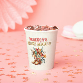 フローラカウボーイブーツ1stロデオ誕生日紙カップ 紙コップ