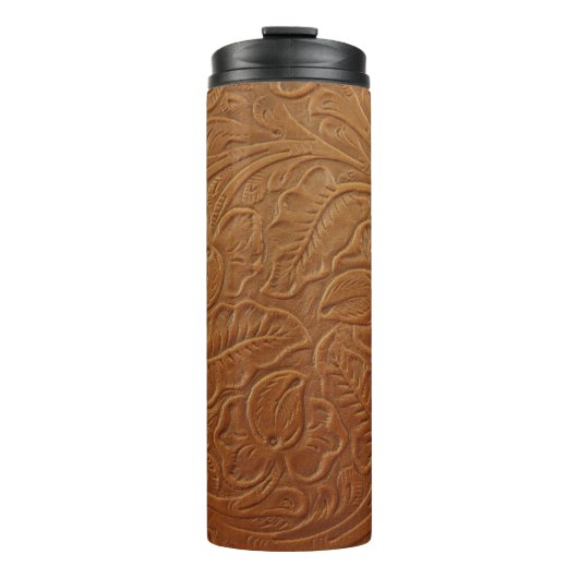 フローラカウボーイ西部の装飾、タン茶色の革。 タンブラー (正面)