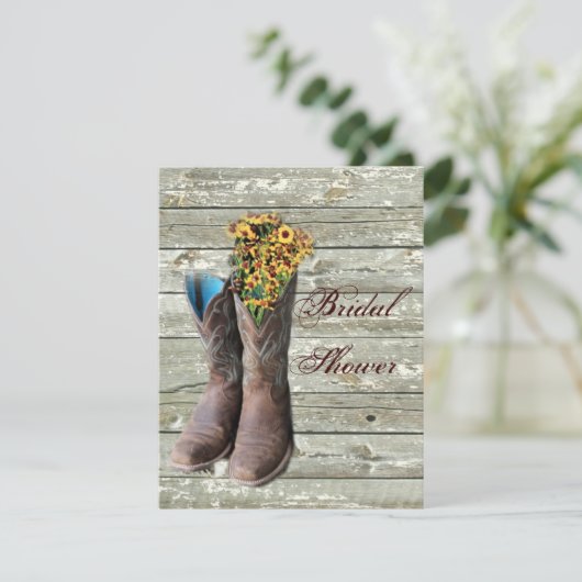 フローラカウボーブーツウェスタンカントリーブライダルシャワー 招待状 (スタンド正面)