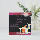 フローラカクテル50th誕生日パーティー 招待状 (スタンド正面)
