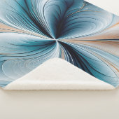 フローラカスケードソフトティール（緑がかった色）および金ゴールド抽象芸術フロー シェルパブランケット (3/4)