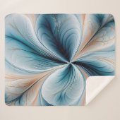 フローラカスケードソフトティール（緑がかった色）および金ゴールド抽象芸術フロー シェルパブランケット (正面(横))