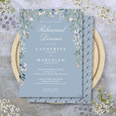 フローラカスケードダスティブルーリハーサルディナー 招待状