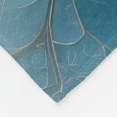 フローラカスケード – ソフトティール（緑がかった色）と金ゴールド抽象芸術フロー フリースブランケット (角)