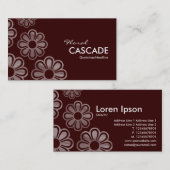 フローラカスケード – ダークブラウン 名刺 (正面/裏面)