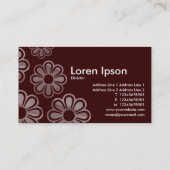 フローラカスケード – ダークブラウン 名刺 (裏面)