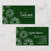 フローラカスケード – 濃い緑 名刺 (正面/裏面)