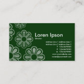 フローラカスケード – 濃い緑 名刺 (裏面)