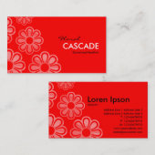 フローラカスケード – 赤 名刺 (正面/裏面)
