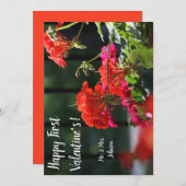 フローラカスタマイズ可能なバレンタインデイカード サンキューカード (正面/裏面)