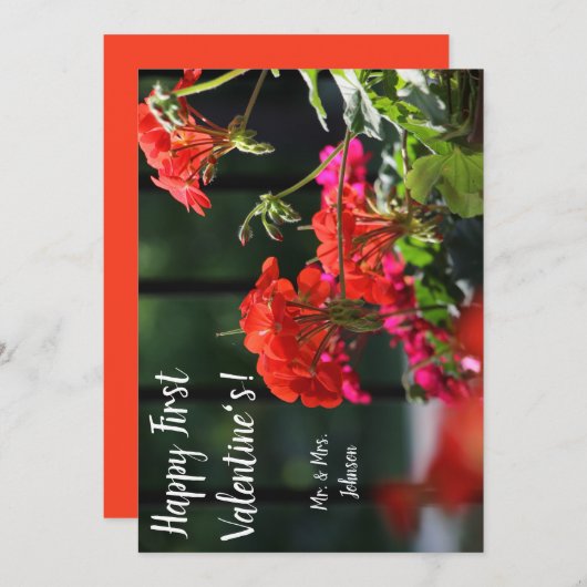 フローラカスタマイズ可能なバレンタインデイカード サンキューカード (正面/裏面)