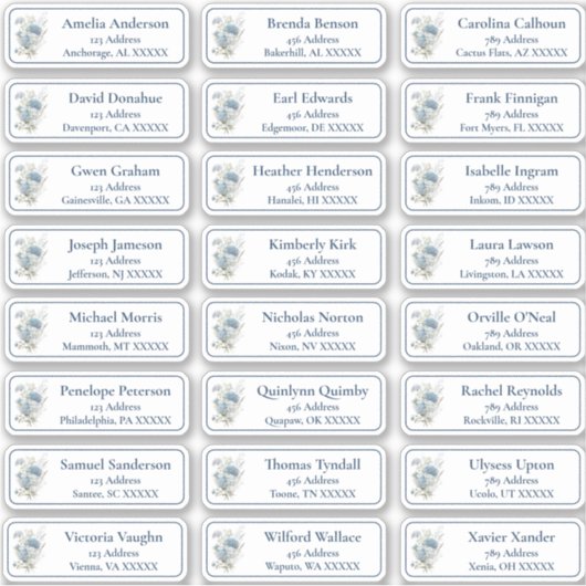 フローラカスタマイズ結婚可能なゲスト住所 シール (正面)