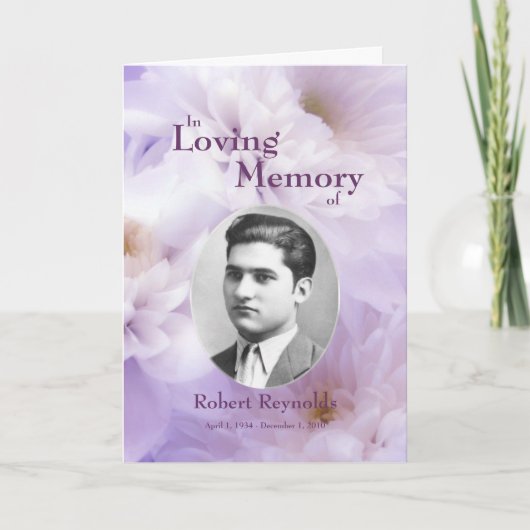 フローラカスタムの写真がLoving Memory Card 案内状 (正面)