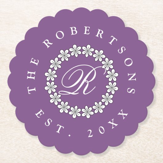 フローラカスタムの結婚ホタテの縁紙コースター ペーパーコースター (正面)