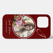 フローラカスタムをテーマにしたシックなブルゴーニュ写真モノグラム Case-Mate iPhoneケース (裏面 (横))