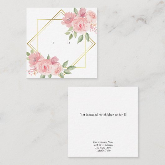 フローラカスタムアールデコスタッドイヤリングディスプレイカード 予約カード (正面/裏面)