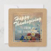 フローラカスタムウォーターカラーハッピーサンクスギビング シーズンカード (正面)