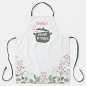 フローラカスタムウォーター色ビーガンキッチン エプロン (正面)