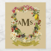 フローラカスタムクレスト葬儀 ワインラベル (シングルラベル)