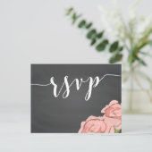 フローラカスタムシャルボードウェディングRSVPポストカード インビテーションポストカード (スタンド正面)