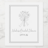 フローラカスタムスケッチブライダルシャワー ワインラベル (シングルラベル)