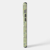 フローラカスタムセージオリーブグリーンホワイトピンクの花 iPhoneケース (左側面)