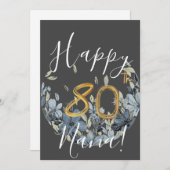 フローラカスタムハッピー80th誕生日カード シーズンカード (正面/裏面)