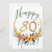 フローラカスタムハッピー80th誕生日カード シーズンカード (正面/裏面)