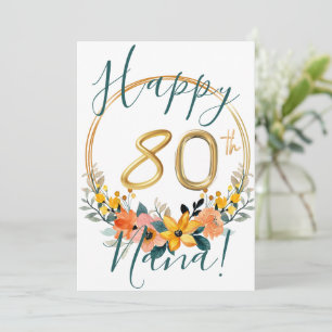 フローラカスタムハッピー80th誕生日カード シーズンカード