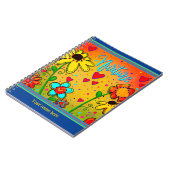 フローラカスタムハートイエローおもしろいカラフルハグリー ノートブック (左側)