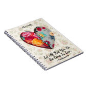 フローラカスタムハートジャーナル – All You Do In Love ノートブック (右側)