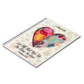 フローラカスタムハートジャーナル – All You Do In Love ノートブック (左側)