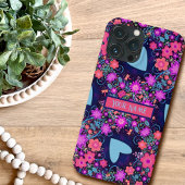 フローラカスタムハートパターン青い吸光度 Case-Mate iPhoneケース