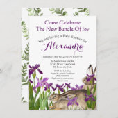 フローラカスタムバニーラビットパープルアイリス赤ちゃんシャワー (正面/裏面)