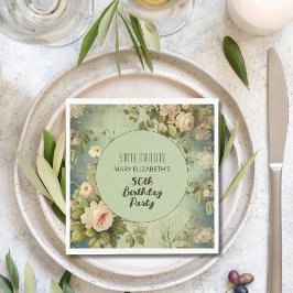 フローラカスタムバラグリーナリーBIrthdayパーティー スタンダードランチョンナプキン