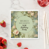 フローラカスタムバラグリーナリーBIrthdayパーティー スタンダードランチョンナプキン (インサイチュ)