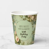 フローラカスタムバラグリーナリーBIrthdayパーティー 紙コップ (正面)