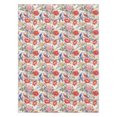 フローラカスタムピンクブルーレッドバード テーブルクロス (正面)