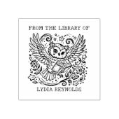 フローラカスタムフクロウ蔵書票 ラバースタンプ (インプリント)