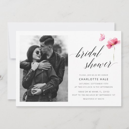 フローラカスタムブライダルシャワー写真 招待状 (正面)