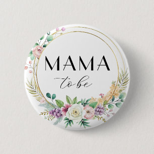 フローラカスタムベイビーシャワーボタン – MAMA To Be 缶バッジ