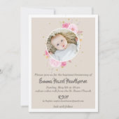 フローラカスタムベビー招待状シャワー|洗礼 シーズンカード (正面)