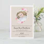 フローラカスタムベビー招待状シャワー|洗礼 シーズンカード (スタンド正面)